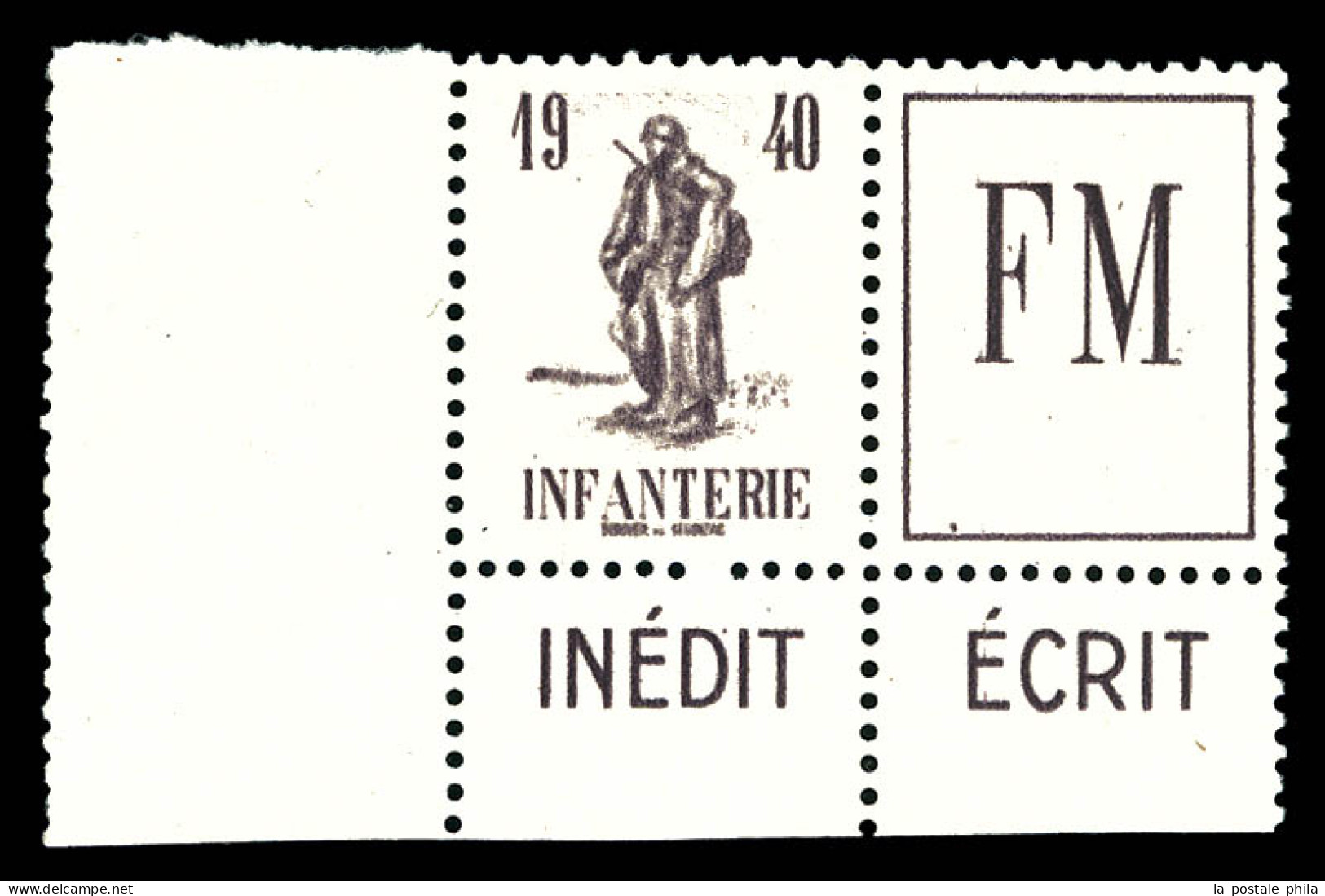 N°10A, Non émis: Infanterie, Couleur Violet Foncé Au Lieu De Brun Cdf. TTB (certificat)  Qualité: **   - Sellos De Guerra