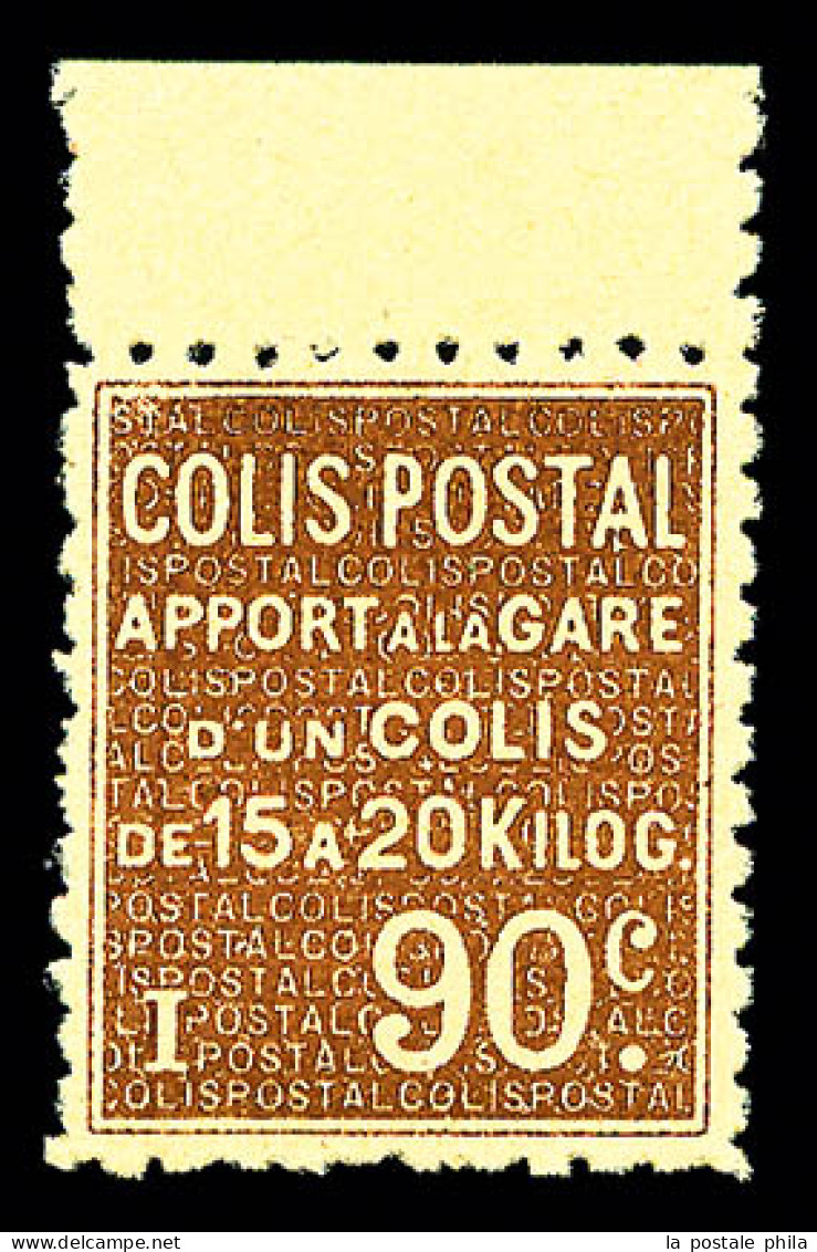 N°28C (N° Maury), NON EMIS: 90c Brun Sur Jaune, Bord De Feuille Supérieur, Très Bon Centrage, GRANDE RARETE, SUPERBE (ce - Mint/Hinged