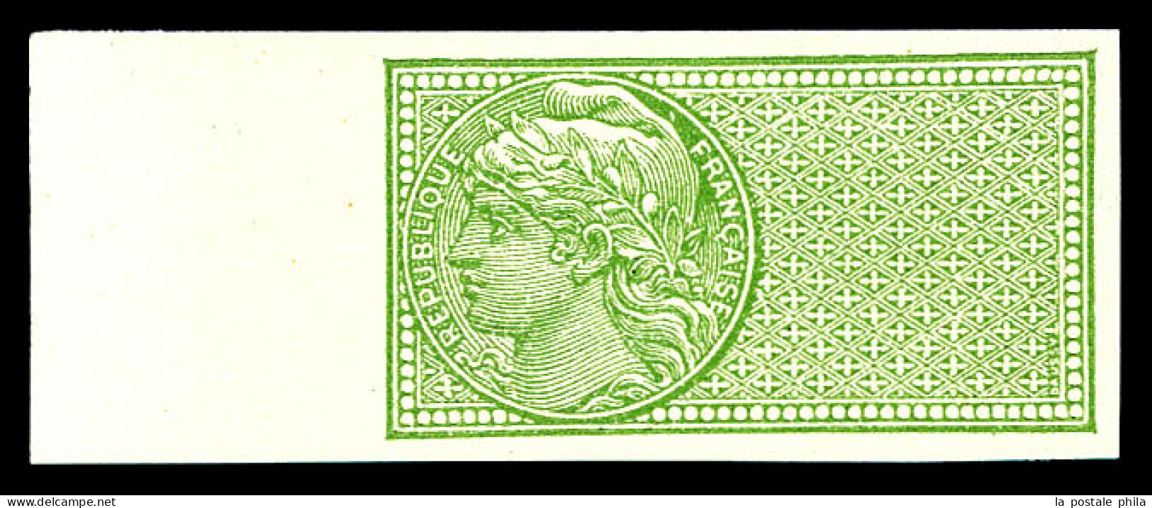 N°33, Vert Sans Légende, NON DENTELÉ, Bord De Feuille, SUPERBE (certificat)  Qualité: **   - Mint/Hinged