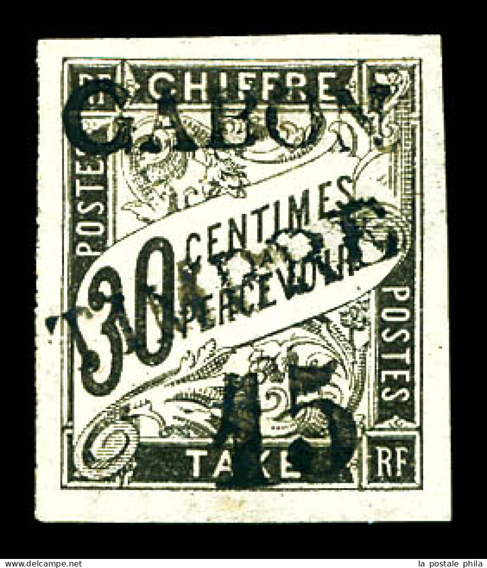 Taxe N°12, 15 Sur 30c Noir (tirage 250 Exemplaires), Quatre Belles Marges, PIECE SUPERBE ET RARE (signé Calves/certifica - Nuovi