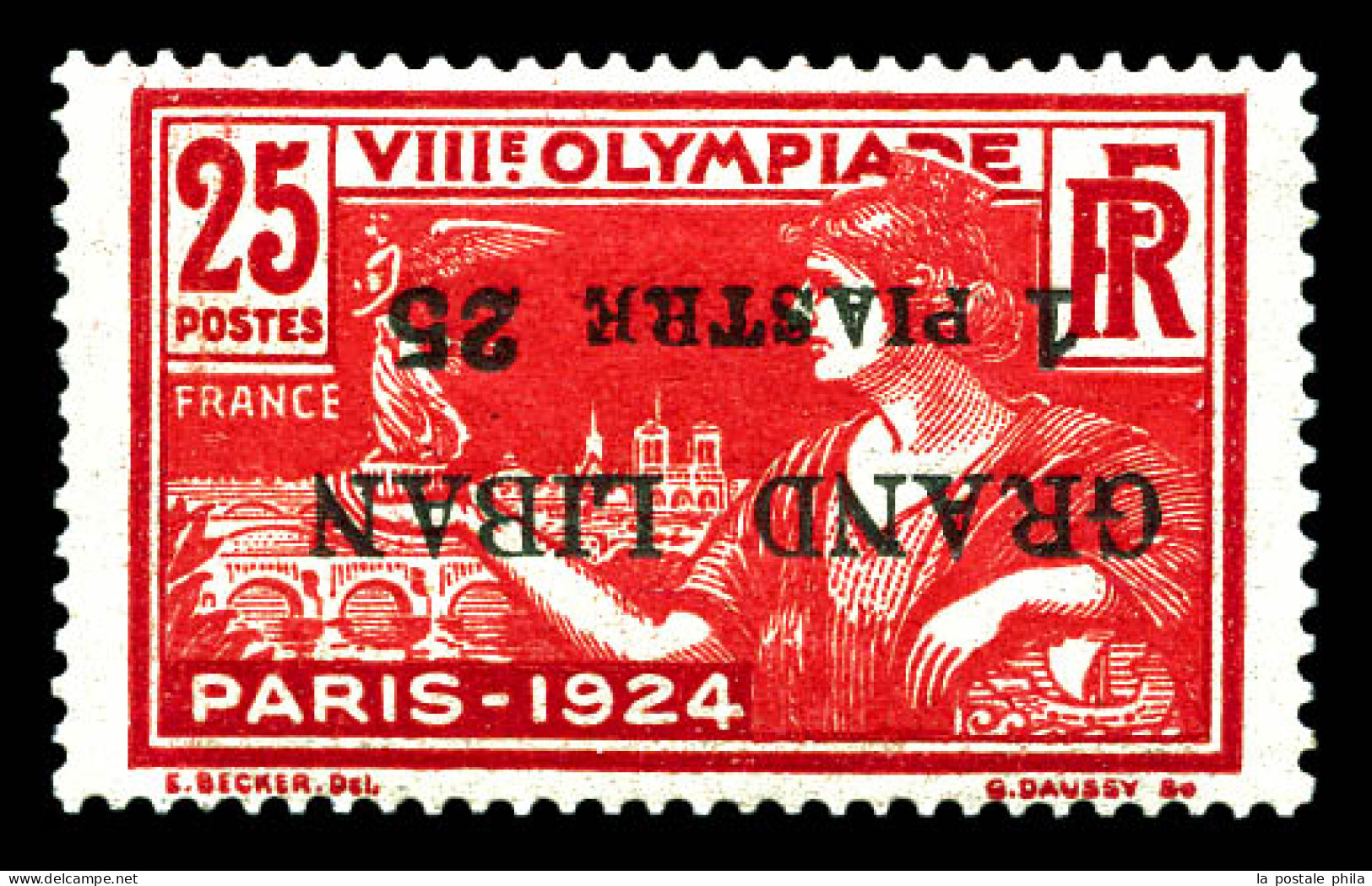 N°19b, 1.25p Sur 25c: Surcharge Renversée. TTB (certificat)  Qualité: *  Cote: 550 Euros - Unused Stamps