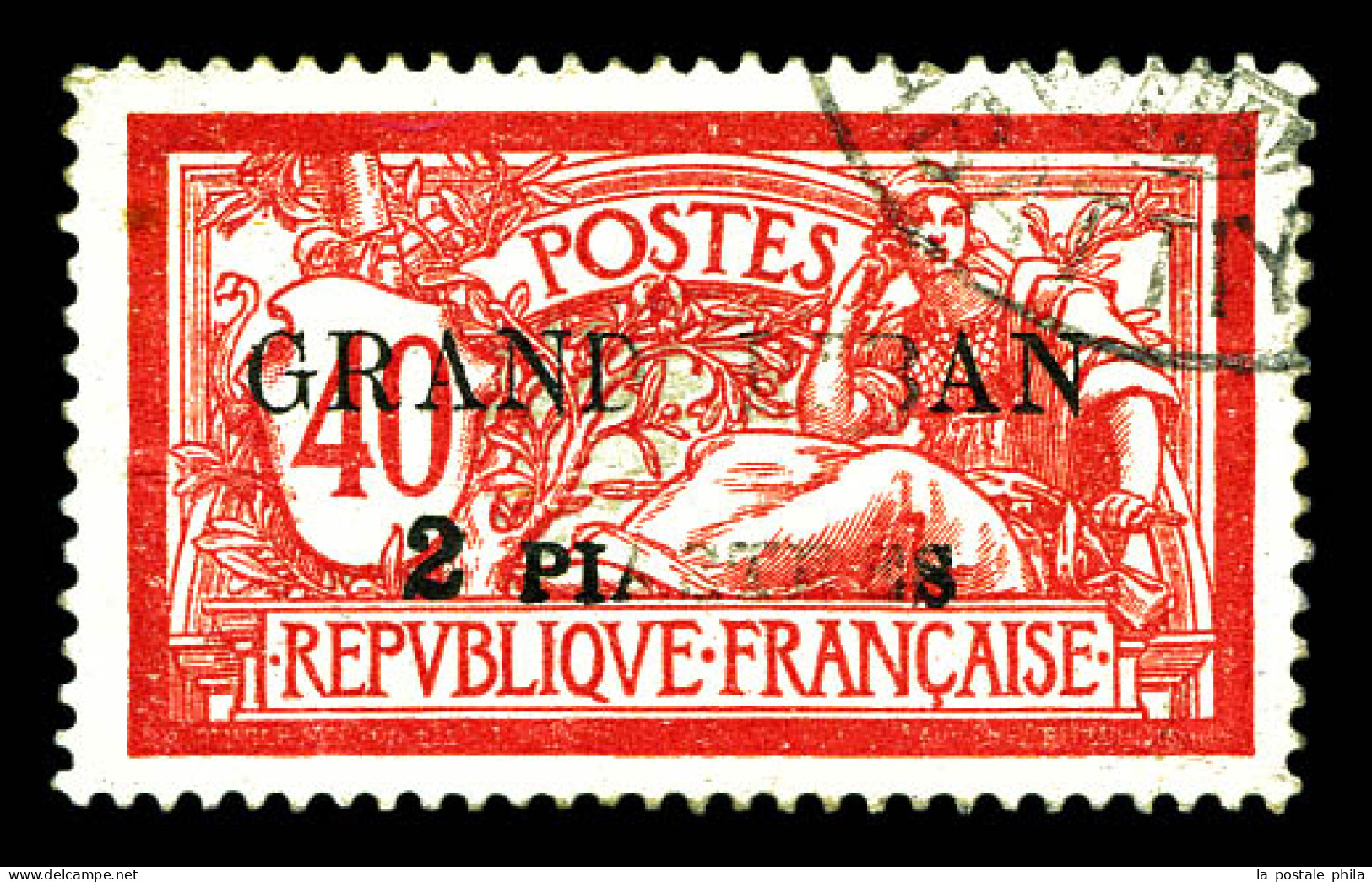 N°10, 2 Pi Sur 40c Rouge Et Bleu: Surcharge Partielle. TB. R. (certificat)  Qualité: Oblitéré   - Used Stamps