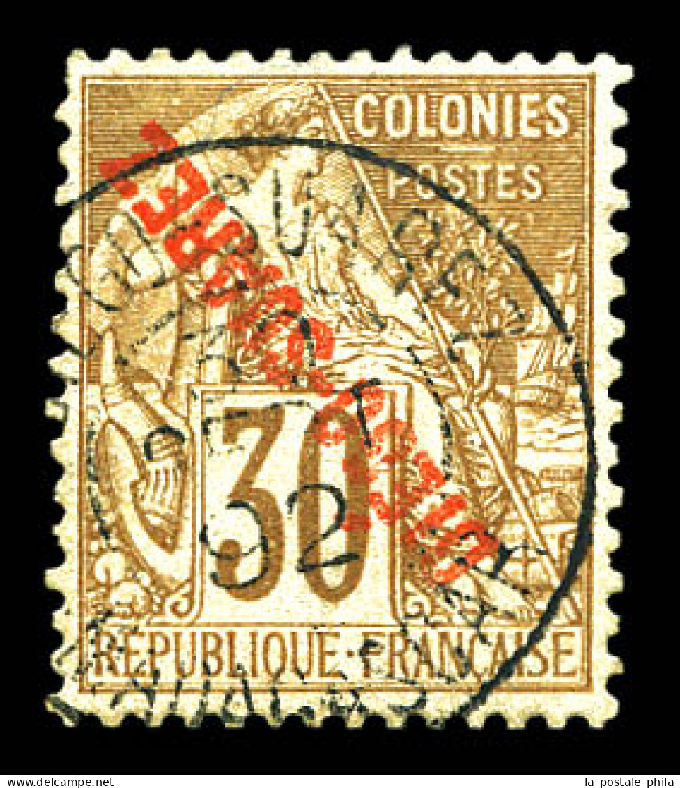 N°21a, 30c Brun, Surcharge Renversée Obl Càd Du 30.09.1892, Très Bon Centrage. SUP. R.R. (signé Brun/certificat)  Qualit - Used Stamps