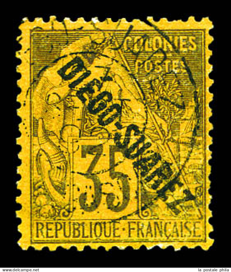 N°22, 35c Violet-noir Sur Jaune, Tirage 250 Exemplaires, TTB (signé Brun/certificat)  Qualité: Oblitéré  Cote: 1100 Euro - Usati