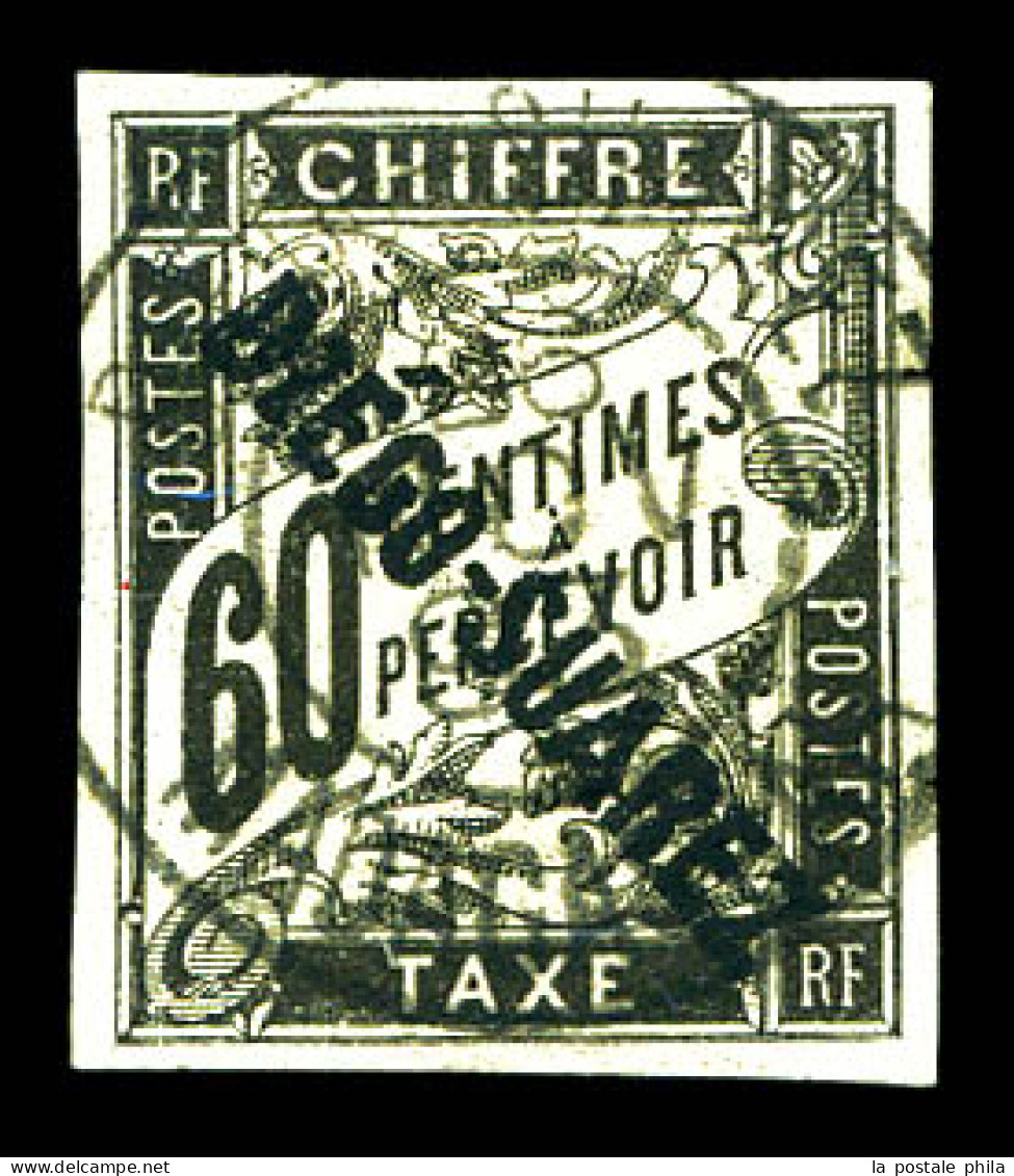 Taxe N°12, 60c Noir Obl Càd. TB. R. (signé Calves/certificat)  Qualité: Oblitéré  Cote: 1000 Euros - Used Stamps