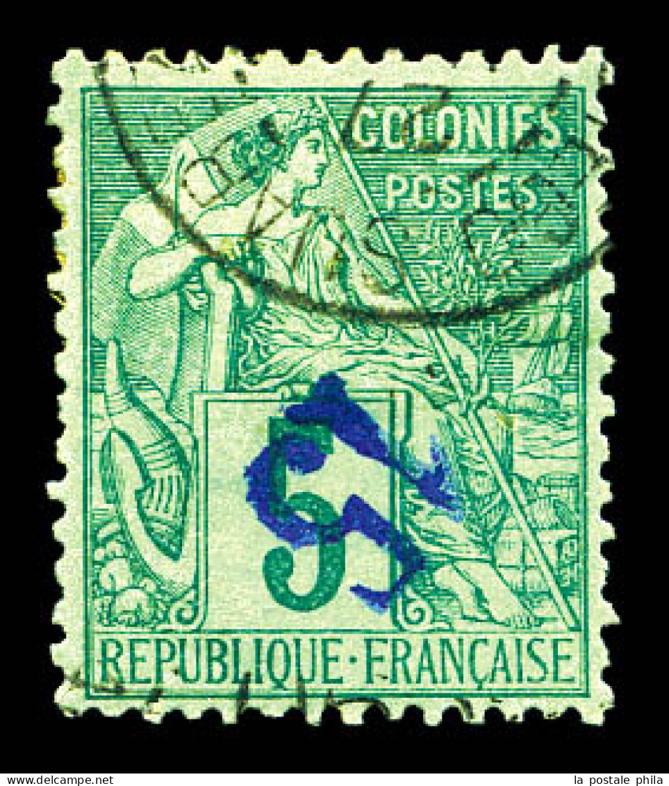 N°2a, 15 Sur 5c Vert: Surcharge Renversée, Très Bon Centrage. SUP (signé Calves/certificat)  Qualité: Oblitéré  Cote: 50 - Used Stamps