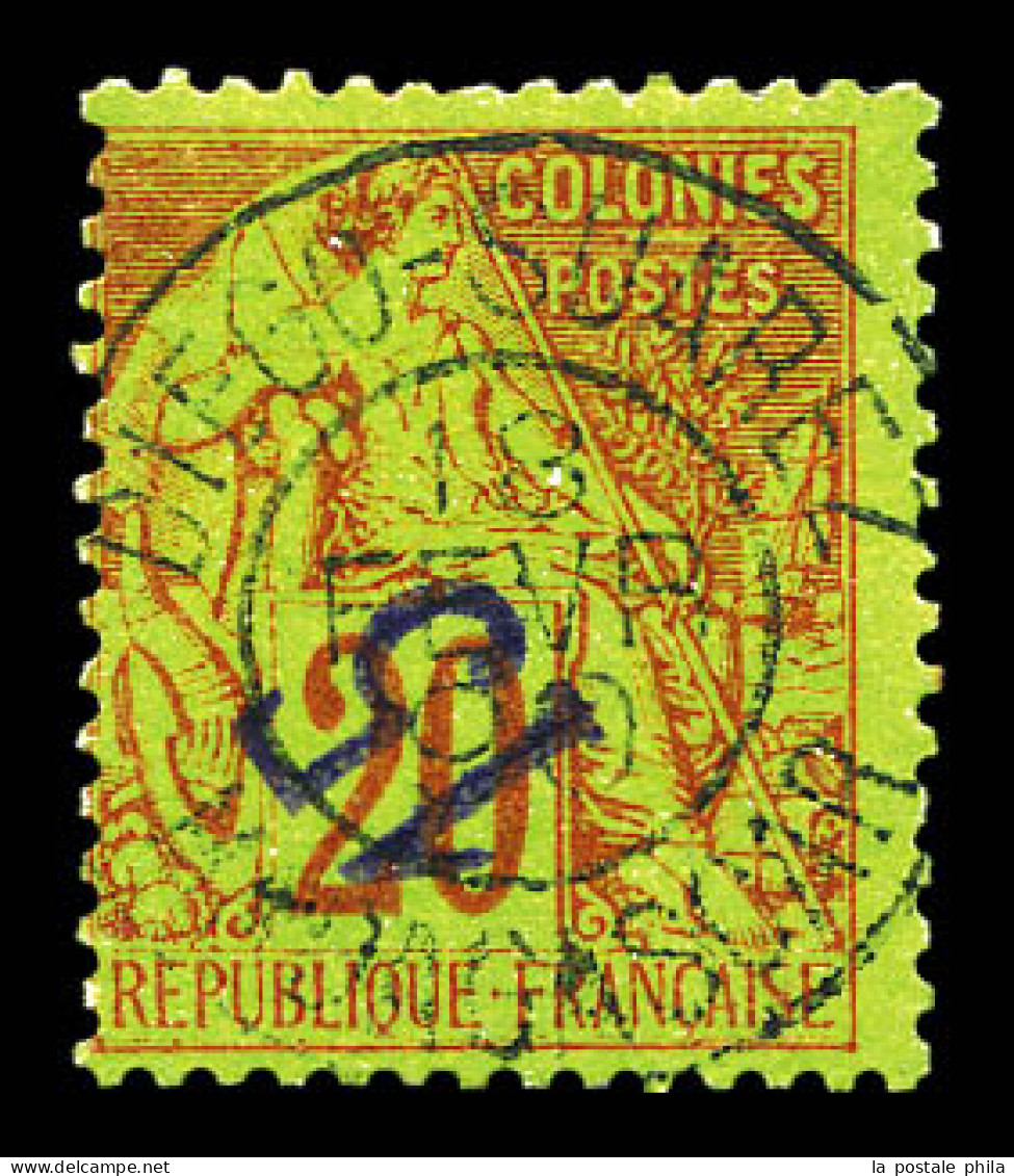 N°4a, 15 Sur 20c Brique Sur Vert: Surcharge Renversée. TTB (certificat)  Qualité: Oblitéré  Cote: 500 Euros - Used Stamps