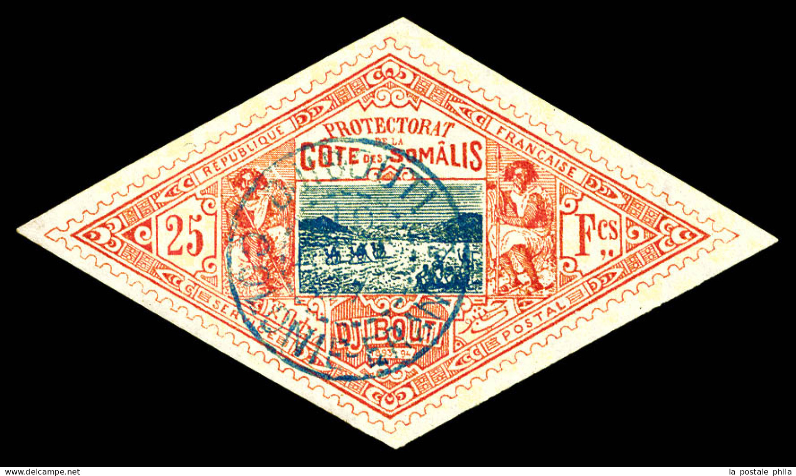 N°20, 25f Rose Et Bleu, TTB (certificat)  Qualité: Oblitéré  Cote: 1600 Euros - Used Stamps