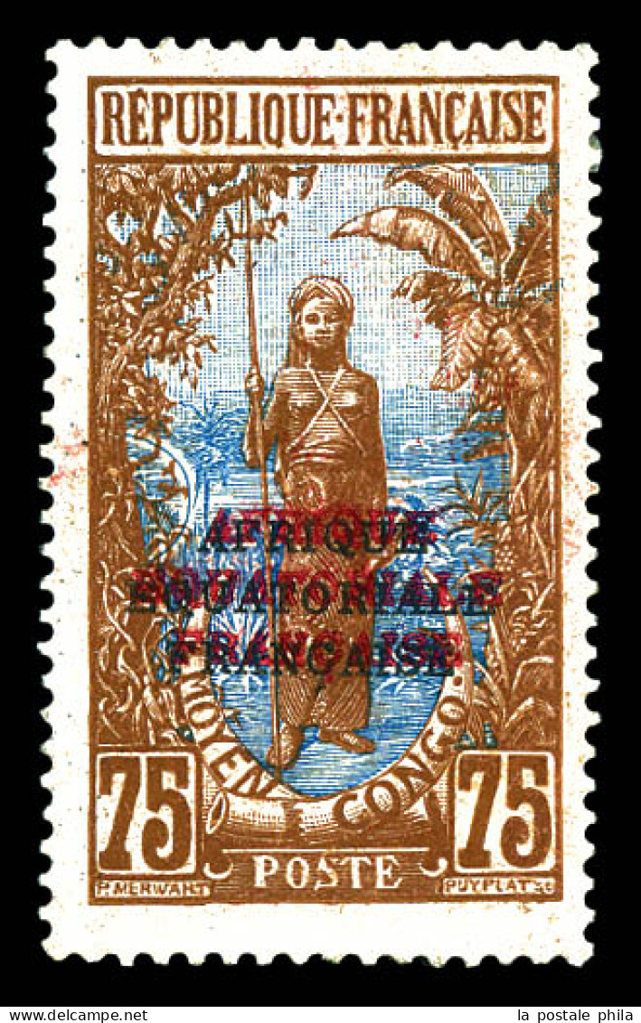 N°85a, 75c Bistre Et Bleu: Double Surcharge N+R (gomme Coloniale). TTB (signé Scheller/certificat)  Qualité: *  Cote: 48 - Unused Stamps