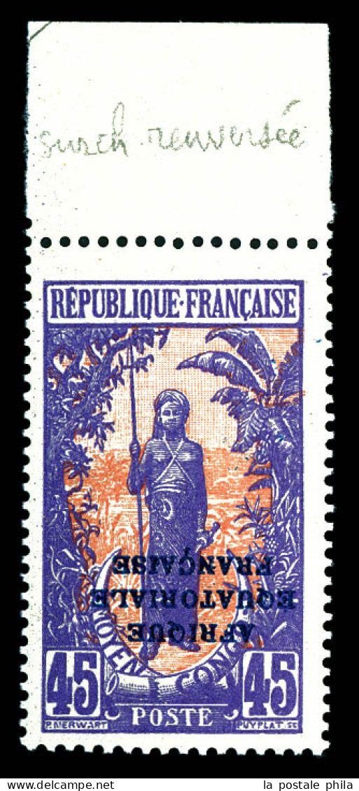 N°83a, 45c Violet Et Rouge, Surcharge Renversée, Bdf. TTB (certificat)  Qualité: *  Cote: 275 Euros - Unused Stamps