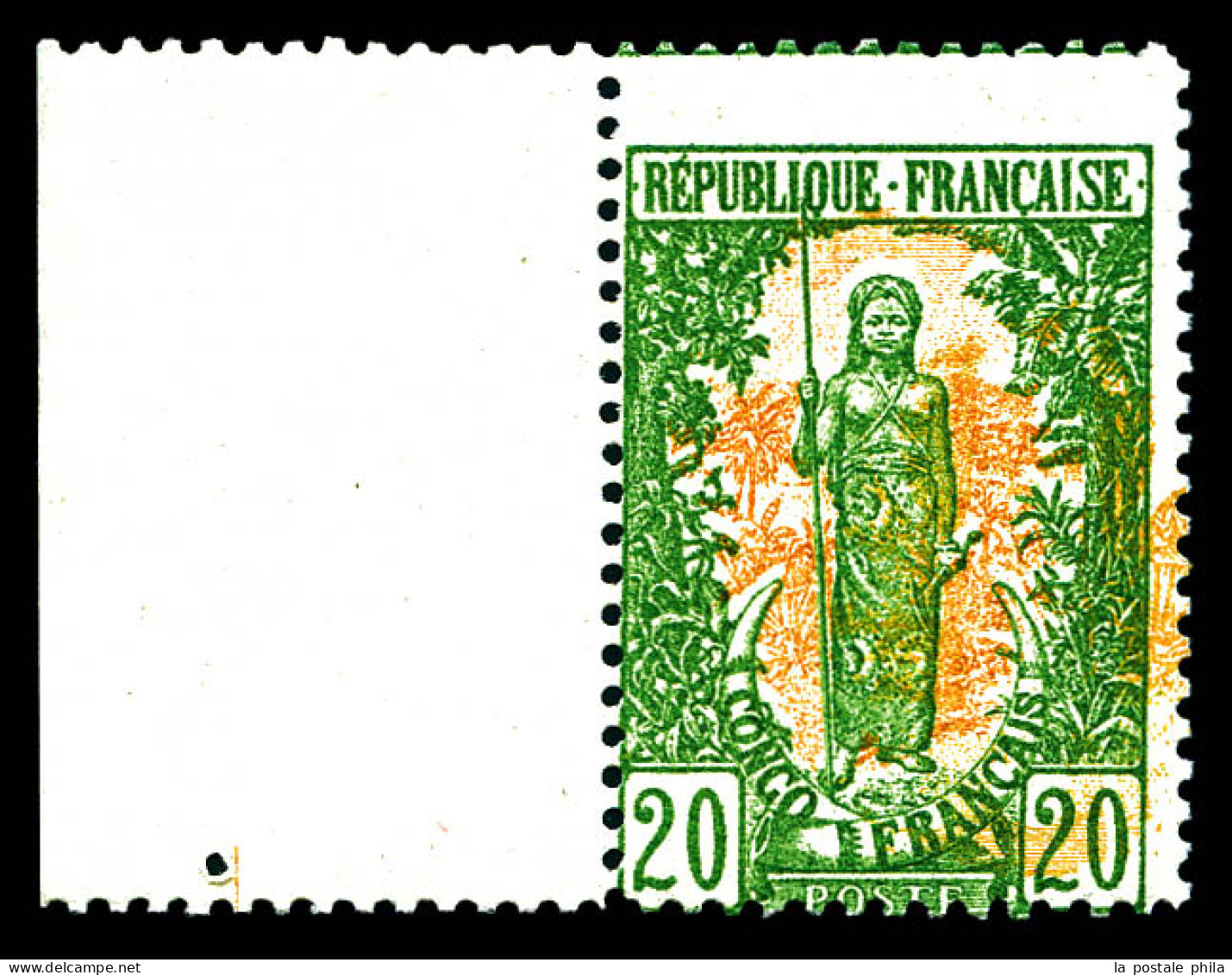 N°33a, 20c Vert Et Jaune Foncé, Variété Centre Doublé Dont Un Renversé, Bdf, Très Frais. SUP. R. (certificat)  Qualité:  - Unused Stamps