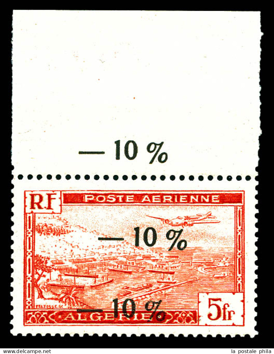 N°1Aa, 5f Rouge: Double Surcharge + Une Sur Le Bord De Feuille. SUP. R. (certificat)  Qualité: **  Cote: 1800 Euros - Poste Aérienne