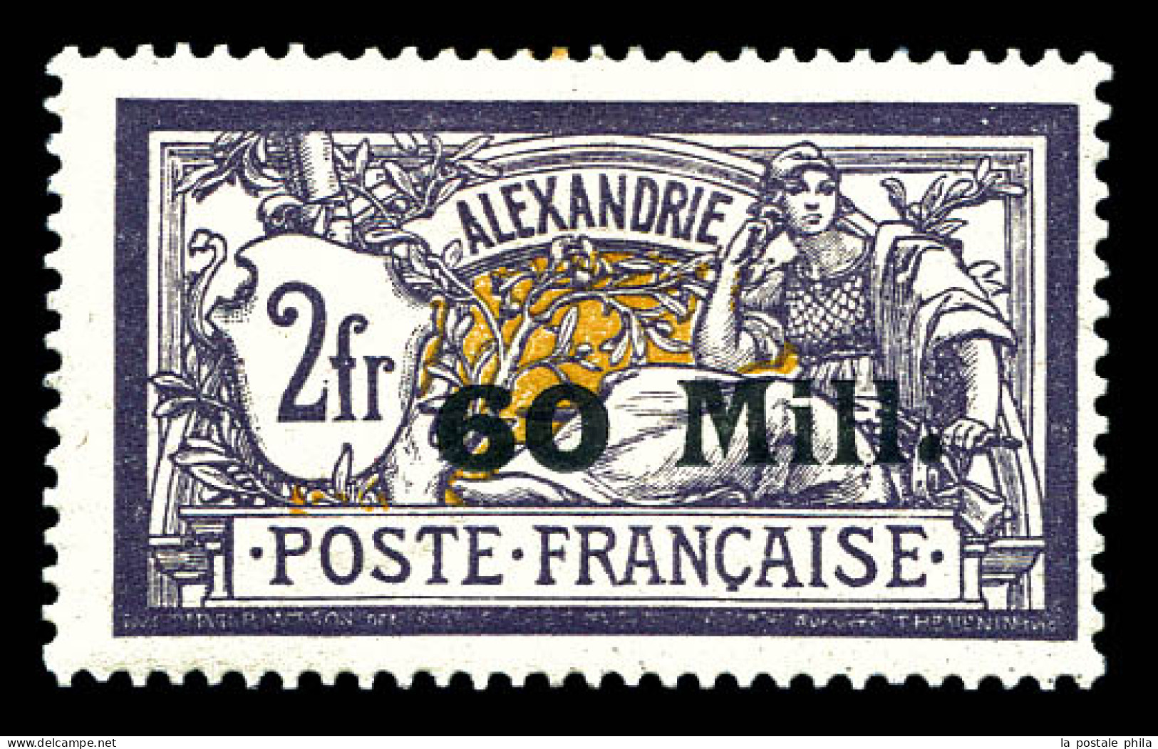 N°48a, 60m Sur 2f Type II. SUPERBE. R. (signé Calves/certificat)  Qualité: *  Cote: 1000 Euros - Unused Stamps