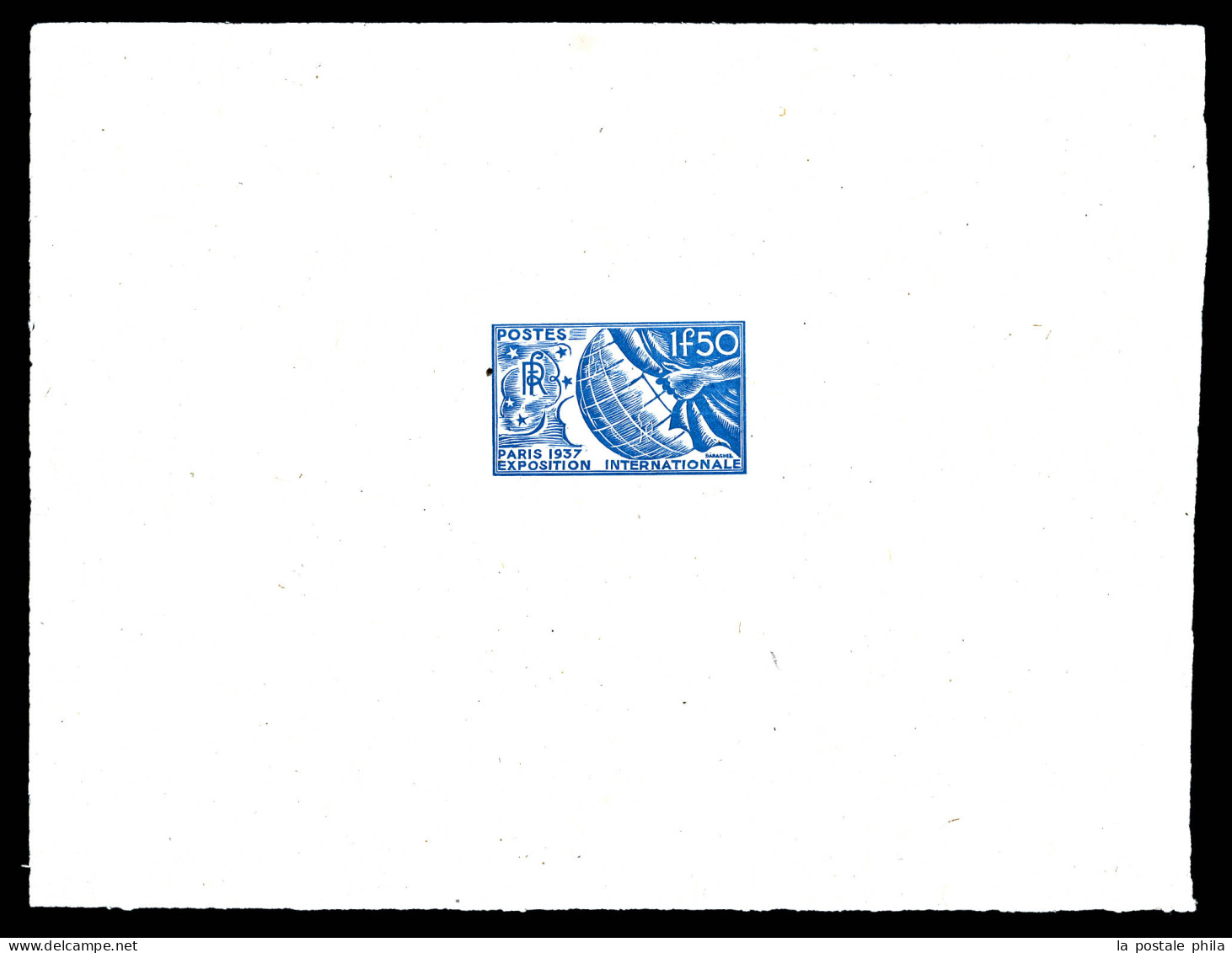 N°327, NON EMIS: 1f 50 Expo De Paris 1937. SUP. R. (certificat)  Qualité: (*)   - Epreuves D'artistes