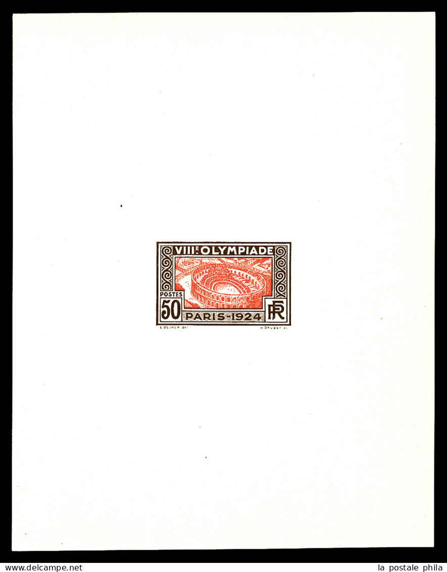 N°186A, (N°Maury), Non émis, Arènes De Nimes De 1924, épreuve D'atelier En Orange Et Brun. SUP. R. (signé Brun/certifica - Prove D'artista