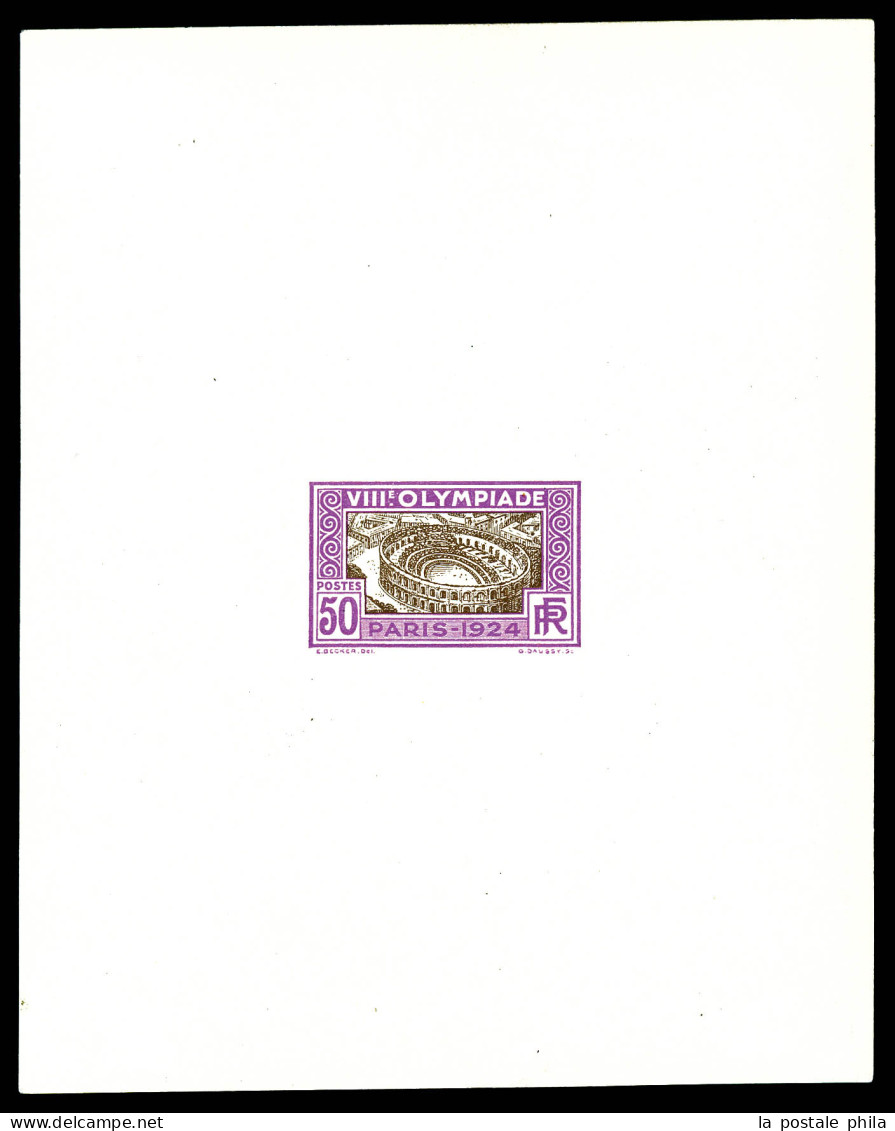 N°186A, (N°Maury), Non émis, Arènes De Nimes De 1924, épreuve D'atelier En Lilas-rose Et Brun. SUP. R. (signé Brun/certi - Artist Proofs