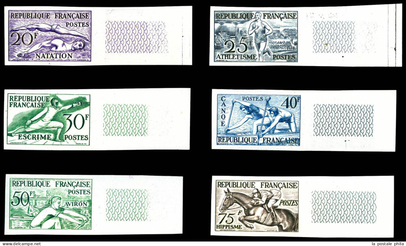 N°960/965, JO D'Helsinki 1953 Bdf. TB  Qualité: **  Cote: 425 Euros - Farbtests 1945-…