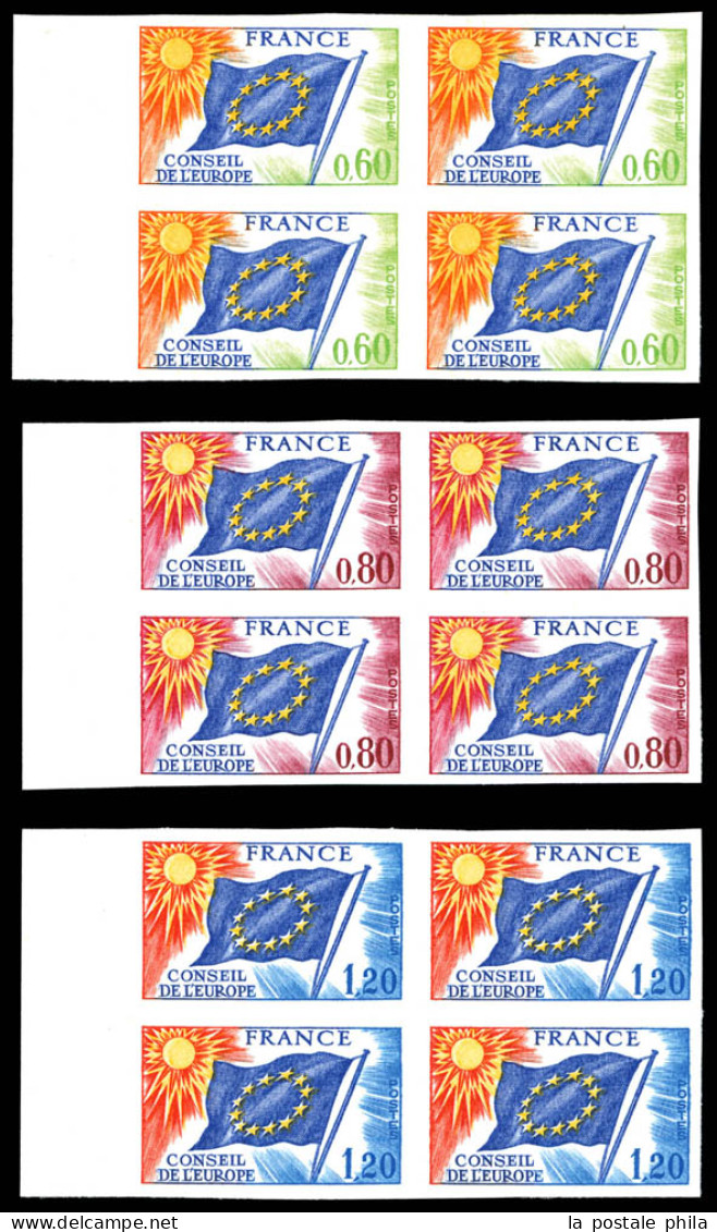 N°46/48, Série Conseil De L'Europe En Blocs De Quatre Bdf. TB  Qualité: **  Cote: 520 Euros - Mint/Hinged
