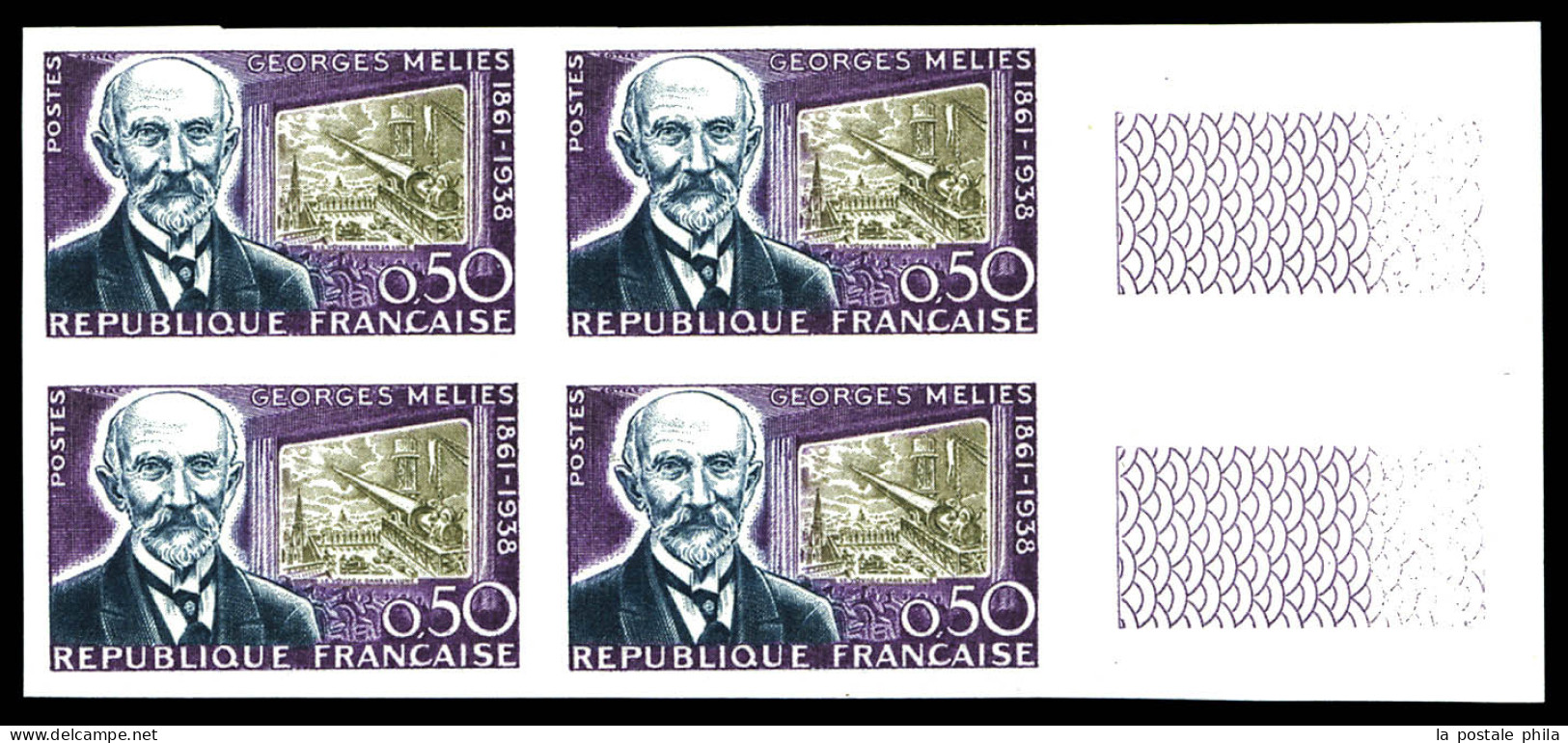 N°1284, 50c Méliès En Bd4 Bdf. TTB  Qualité: **  Cote: 260 Euros - 1961-1970