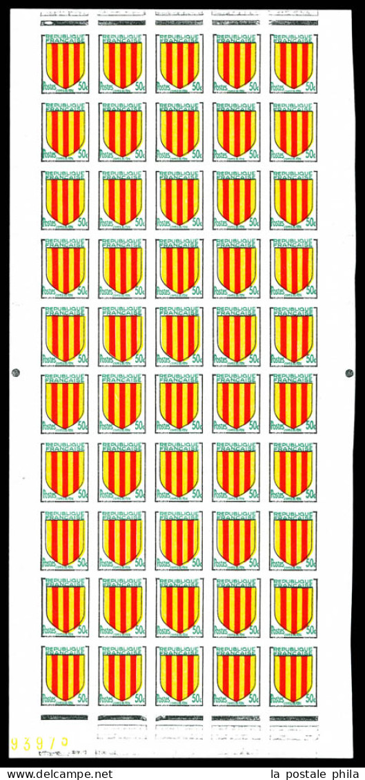 N°1044/1047, Série Armoiries De 1955 En Feuilles De 50 Exemplaires Numérotées. SUP (certificat)  Qualité: **  Cote: 2400 - 1951-1960