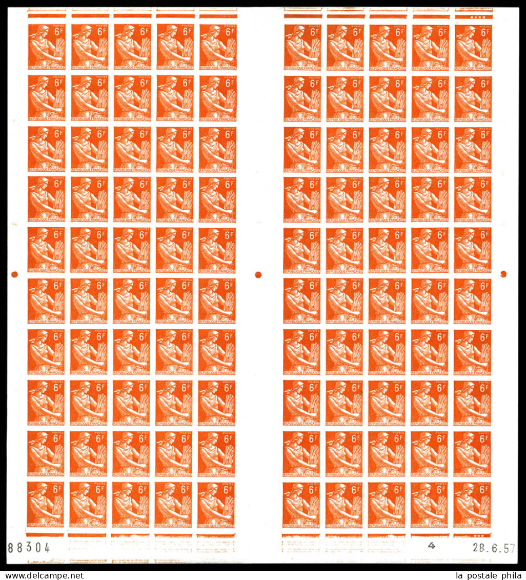 N°1115/16, Série Moissonneuse De 1957 En Feuilles Complètes De 100 Exemplaires. SUP. R. (certificat)  Qualité: **  Cote: - 1951-1960