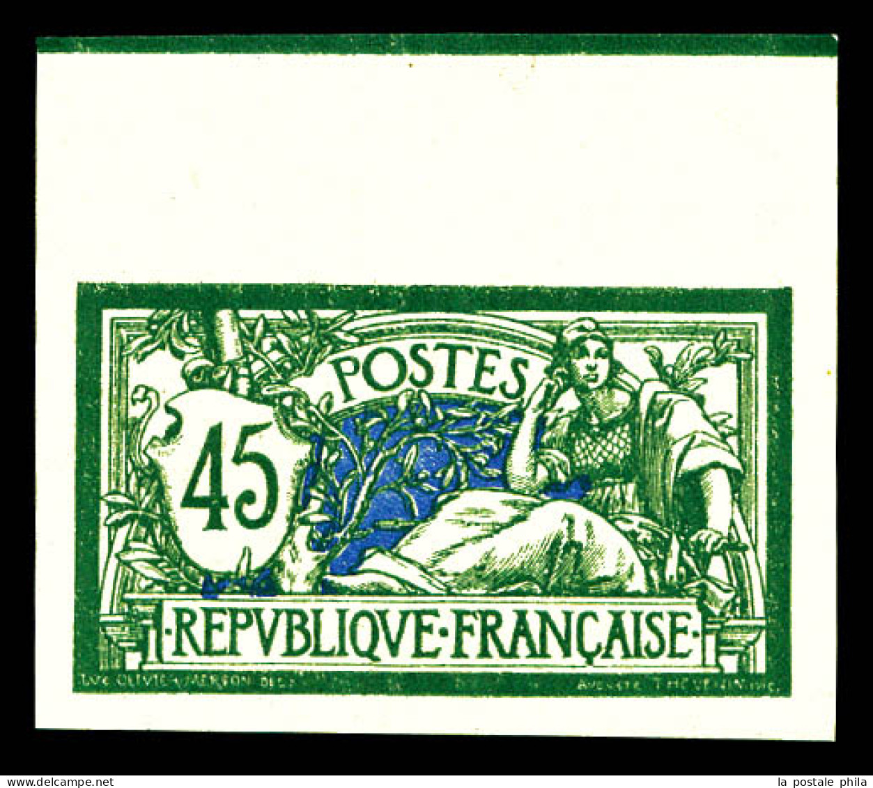 N°143b, Merson 45c: Non Dentelé Haut De Feuille, TB (signé Brun)  Qualité: (*)  Cote: 275 Euros - 1872-1920