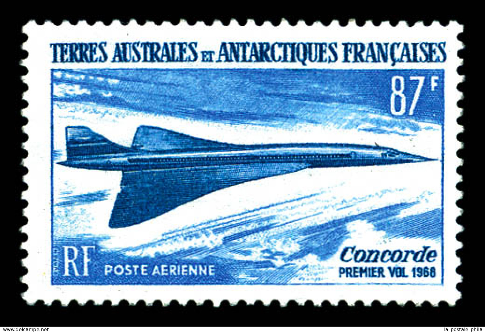 N°19a, Non émis: Concorde, Faciale 87F Au Lieu De 85F, Un Des Rares Exemplaires Connus, SUPERBE (signé Calves/certificat - Airmail