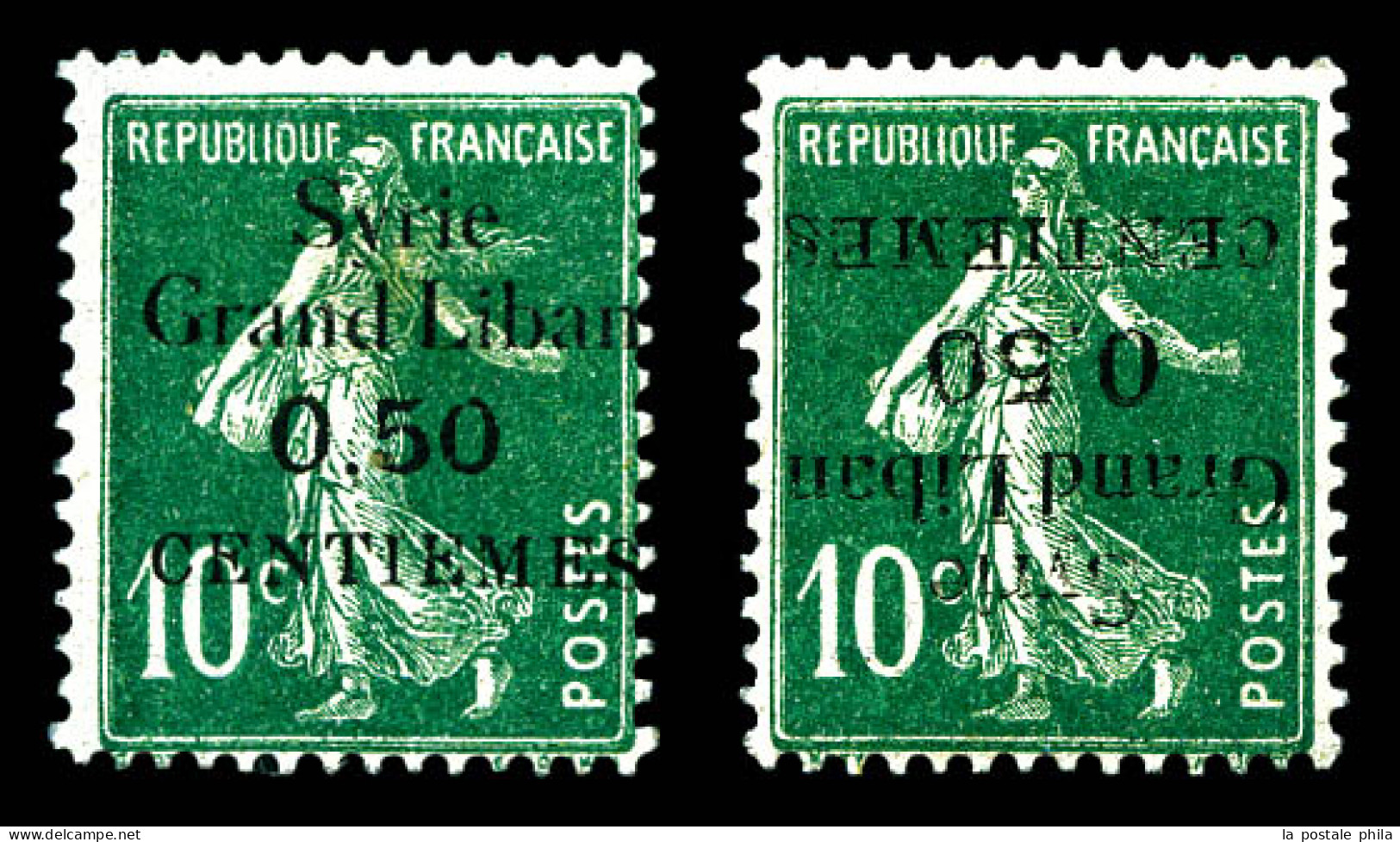 N°90 Erreur: 0.50 Sur 10c + Exemplaire Identique Surcharge Renversée. TTB (certificat)  Qualité: *   - Unused Stamps