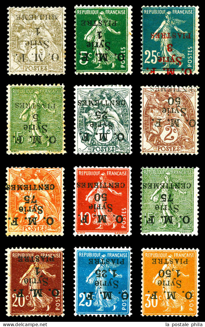 N°21a, 35a, 38a, 39a, 45c, 46b, 47a, 58a, 59a, 60c, 61j Et 62c, Les 12 Valeurs Surcharges Renversées. TTB  Qualité: *  C - Unused Stamps