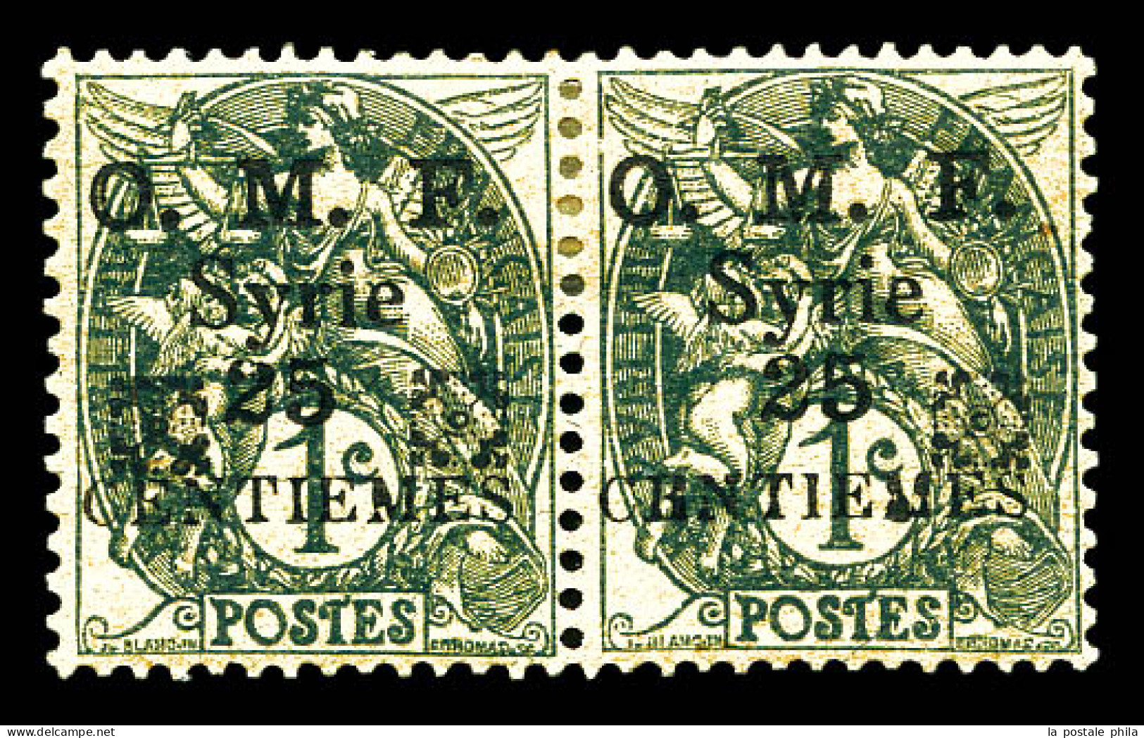 N°48Ba, 25c Sur 1c: Double Fleuron Noir Tenant à Normal. TTB  Qualité: *   - Unused Stamps
