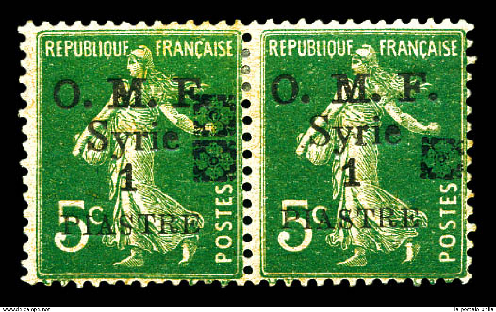 N°50Ba, 1p Sur 5c: Double Fleuron Noir Tenant à Normal. TTB  Qualité: *   - Unused Stamps