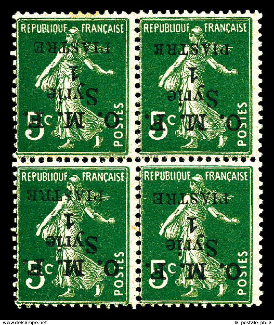 N°35a, 1 Pi Sur 5c Vert: Surcharge Renversée En Bloc De Quatre (1ex*). TTB  Qualité: **  Cote: 570 Euros - Unused Stamps
