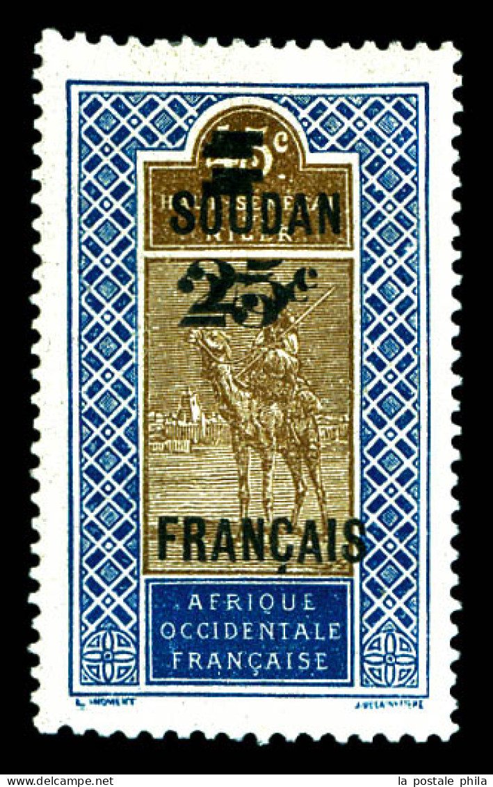 N°42a, 25c Sur 45c Bleu Et Brun: Double Surcharge De La Valeur. TB (signé Brun)  Qualité: *  Cote: 150 Euros - Nuevos