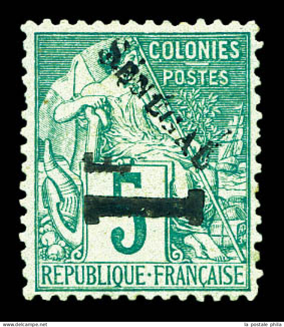 N°7, 1F Sur 5c Vert, TB (signé Calves/certificat)  Qualité: *  Cote: 580 Euros - Unused Stamps