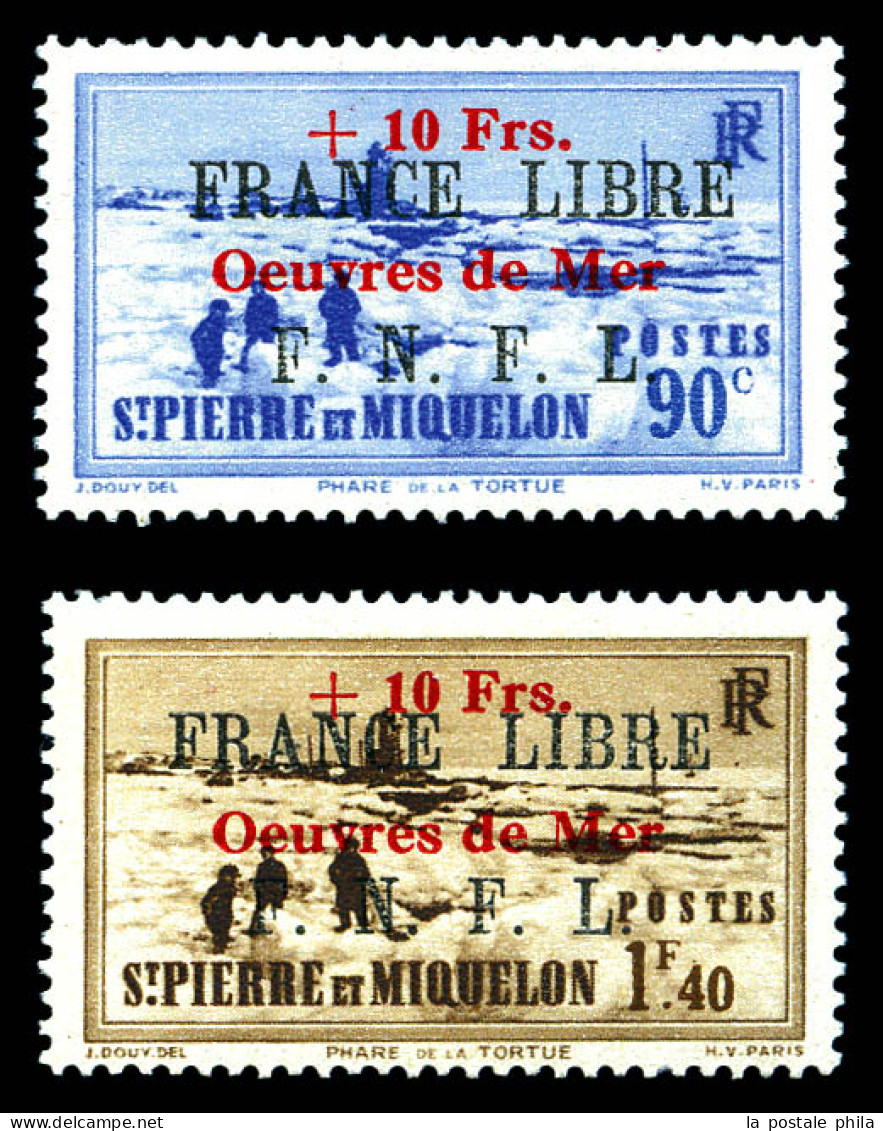 N°311A/B, Paire Surchargée 'Oeuvres De Mer'. TTB (signé Brun/certificat)  Qualité: **  Cote: 830 Euros - Unused Stamps