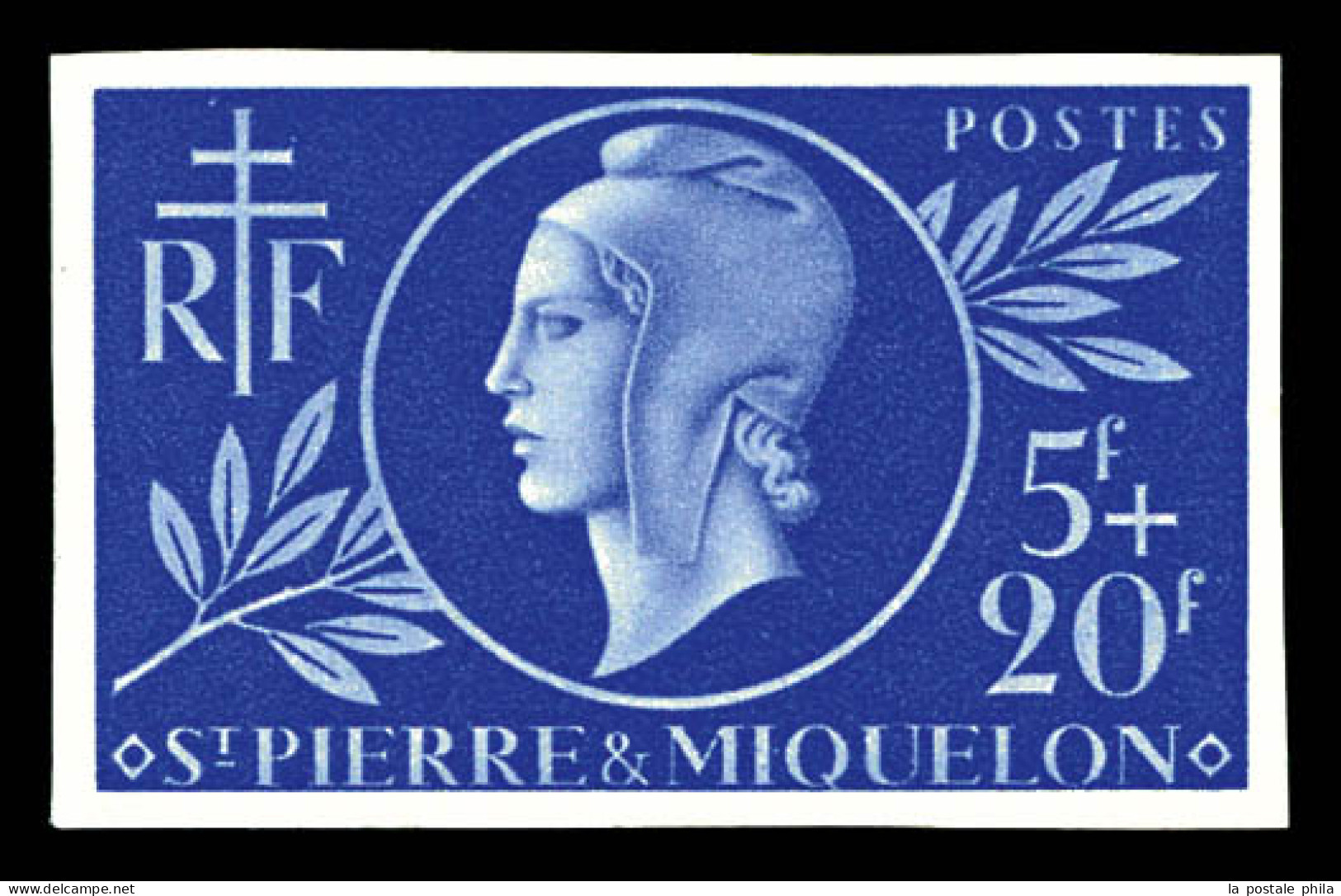 N°314a, 5f +20f Outremer Non Dentelé. SUP (certificat)  Qualité: **  Cote: 520 Euros - Unused Stamps