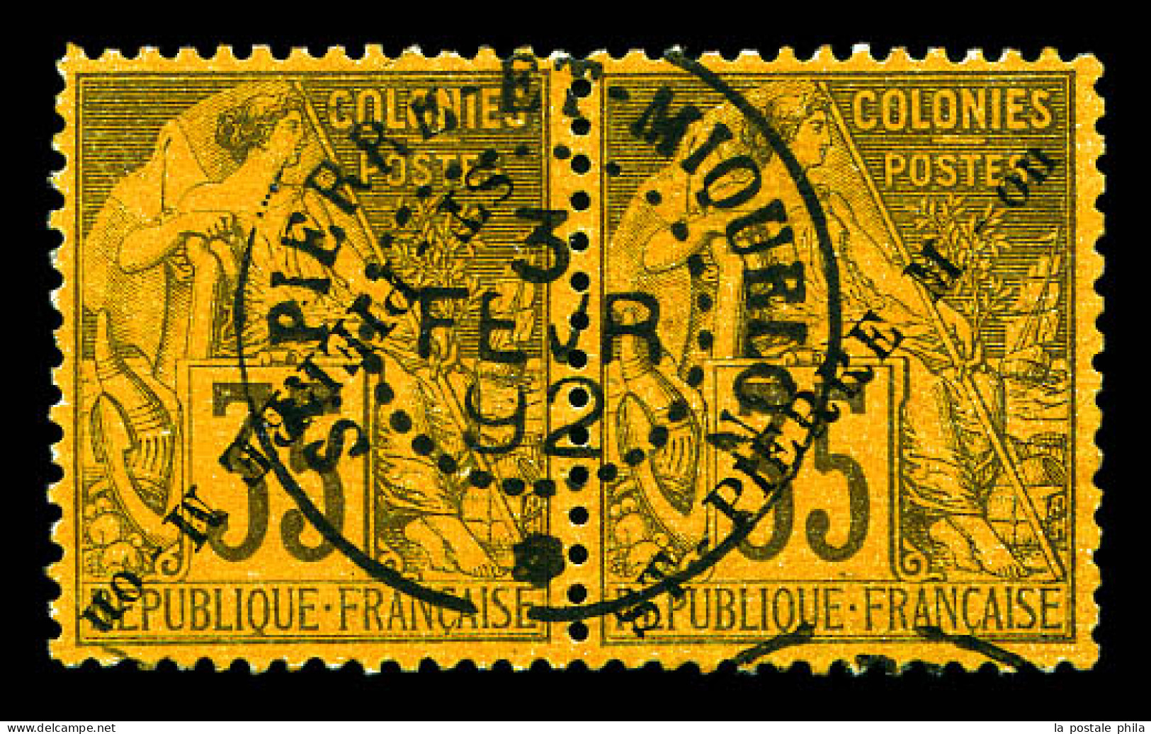 N°27a, 35c Violet-noir Sur Jaune: Surcharge Renversée Tenant à Normal Obl Càd Du 3.12.92. SUP. R. (certificat)  Qualité: - Used Stamps