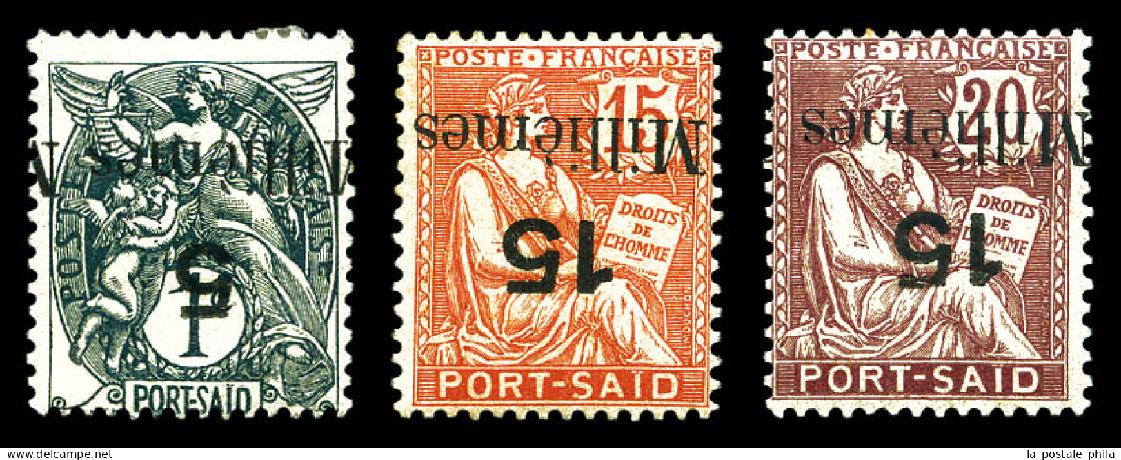 N°61b, 64a, 65a: Les 3 Valeurs Surcharges Renversées. TTB  Qualité: *  Cote: 715 Euros - Unused Stamps