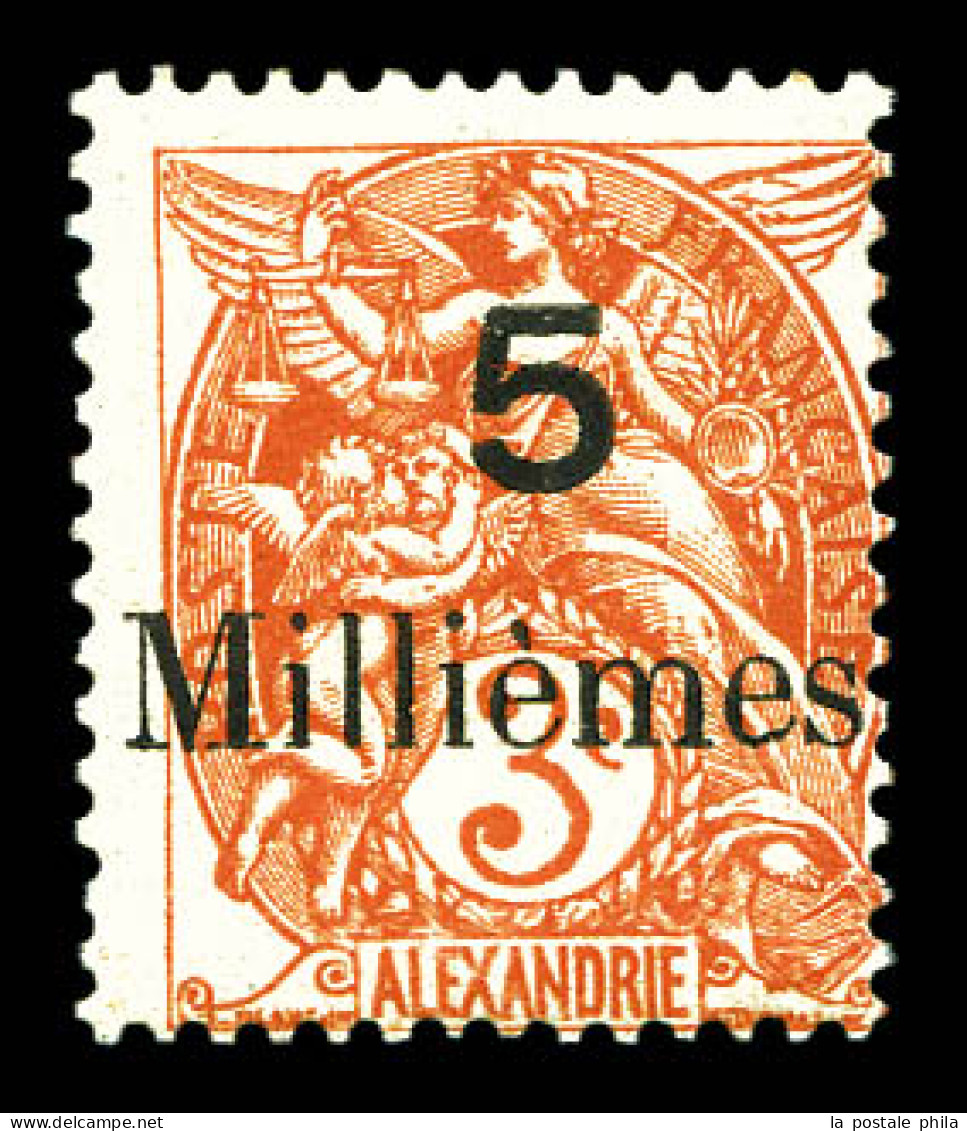 N°38c, 5 M Sur 3c Orange: Sur Timbre D'Alexandrie. SUPERBE. R. (certificat)  Qualité: **  Cote: 1000 Euros - Unused Stamps