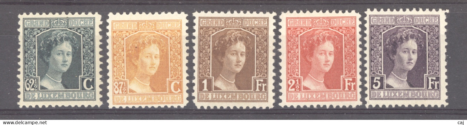 Luxembourg  :  Mi  102-06  * - 1914-24 Maria-Adelaide