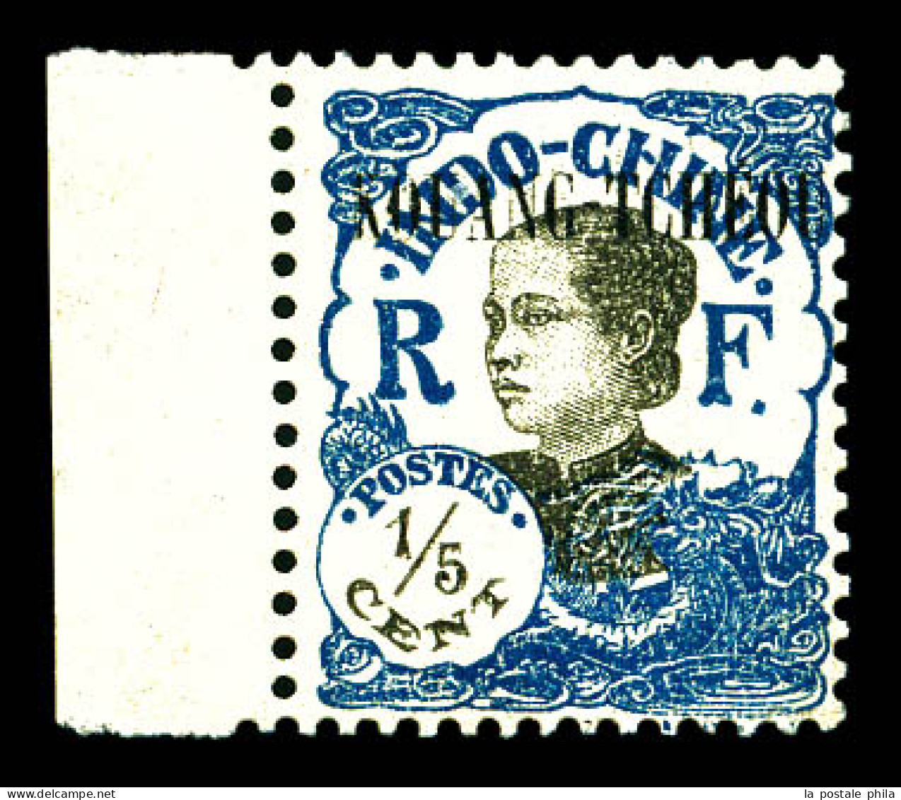 N°53a, 1/5 Bleu Et Noir: SURCHARGE NOIRE, Bdf, SUP (signé Calves)  Qualité: *  Cote: 250 Euros - Unused Stamps
