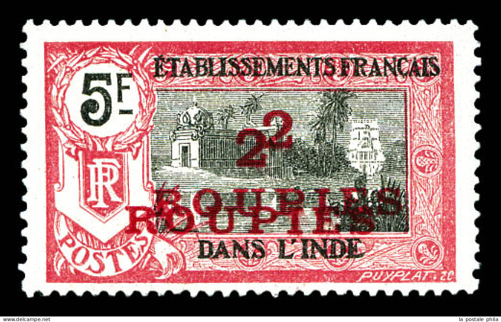 N°76a, 2r Sur 5f Rose Et Noir: Double Surcharge. TTB  Qualité: *  Cote: 220 Euros - Unused Stamps