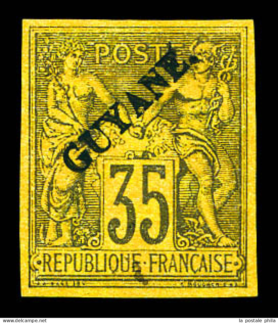 N°12, 35c Violet-noir Sur Jaune, Quatre Belles Marges. SUPERBE. R.R. (signé Margues/certificat)  Qualité: (*)  Cote: 375 - Neufs