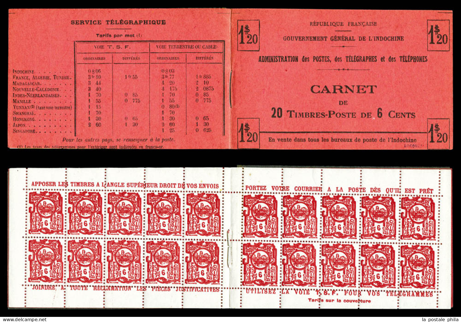 N°132-C1, Baie D'Halong, 6c Rouge Carnet De 20 Timbres. SUP (certificat)  Qualité: **  Cote: 900 Euros - Ongebruikt