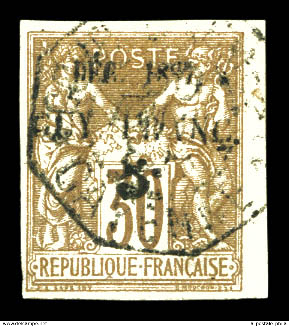 N°7, 5c Sur 30c De 1877, Bdf. SUP. R. (signé Brun/certificat)  Qualité: Oblitéré  Cote: 1900 Euros - Used Stamps