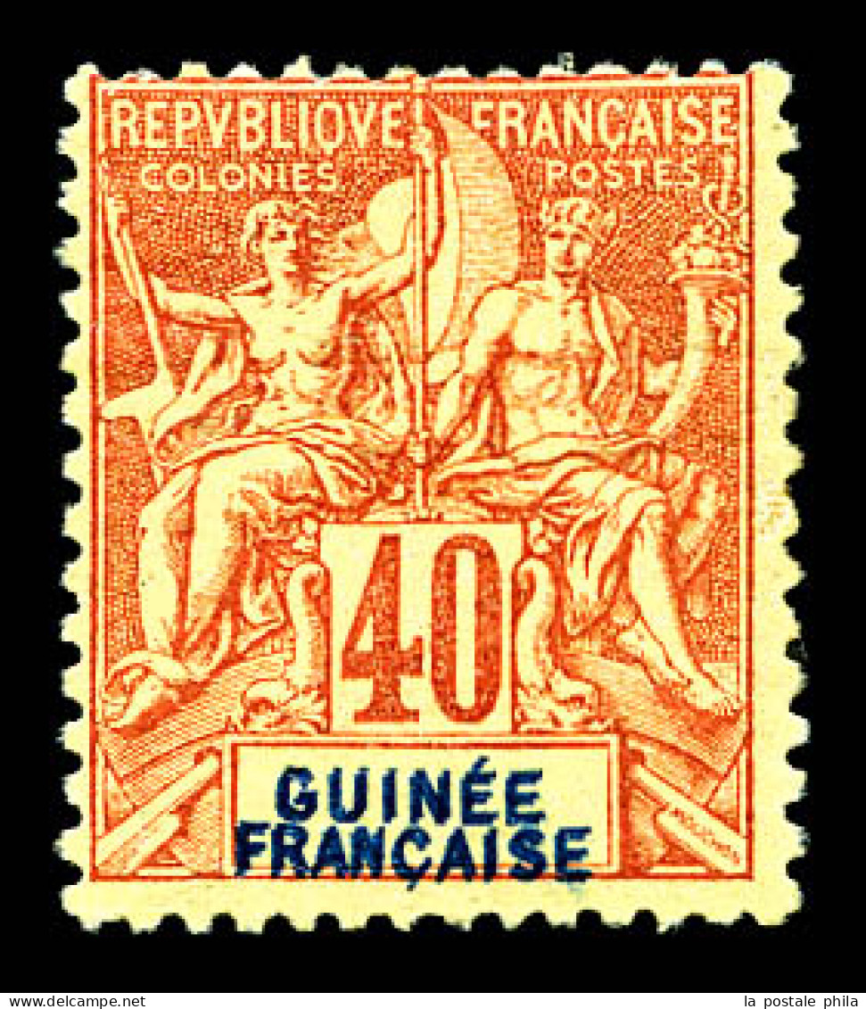 N°10a, 40c Rouge-orange, Double Légende (charnière Forte). TTB (signé Brun/certificat)  Qualité: *  Cote: 600 Euros - Unused Stamps