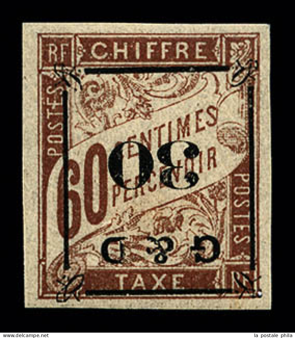 N°13a, 30c Sur 60c Brun Et Chamois, Surcharge Renversée, Rare Et SUP (certificat)  Qualité: *  Cote: 1200 Euros - Postage Due