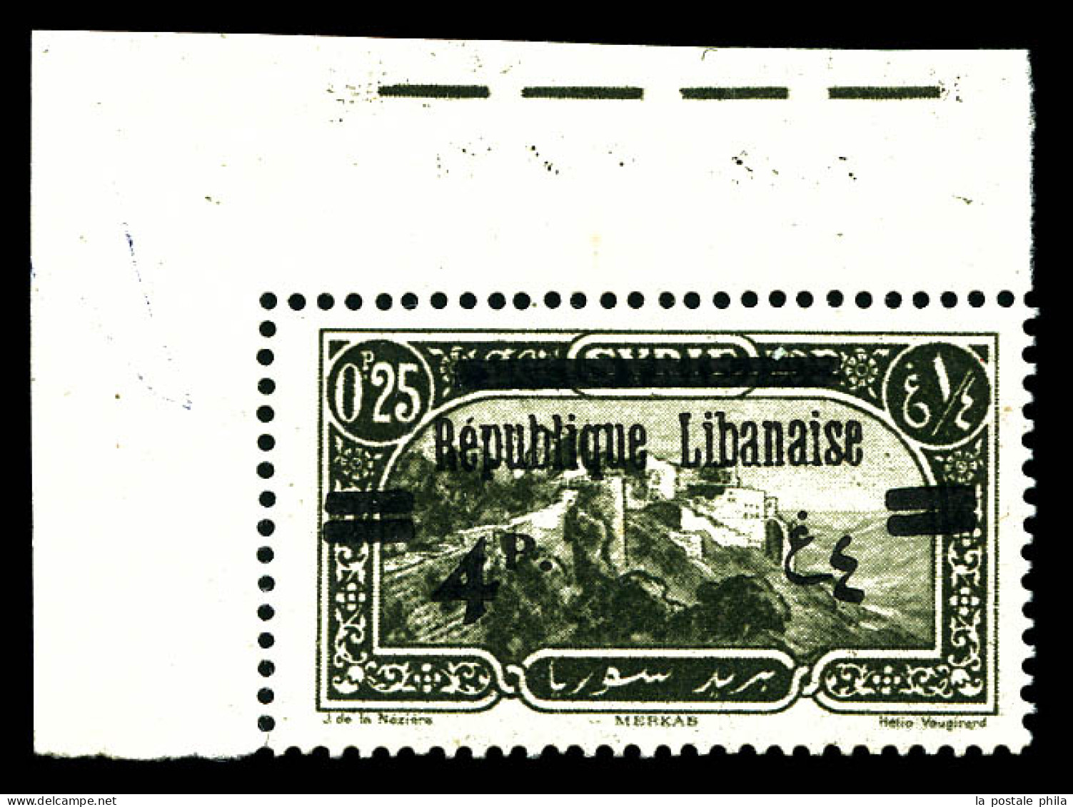 N°90c, 4 Pi Sur 0 Pi 25: Surcharge Sur N°155 De Syrie, Cdf. TTB  Qualité: **  Cote: 330 Euros - Unused Stamps