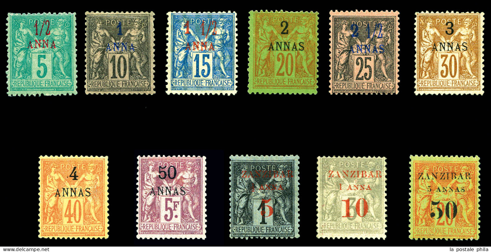 N°1, 2, 3, 4 à 7 (*), 11, 12, 13 Et 15, Les 11 Valeurs TB (certificat)  Qualité: *  Cote: 1505 Euros - Unused Stamps