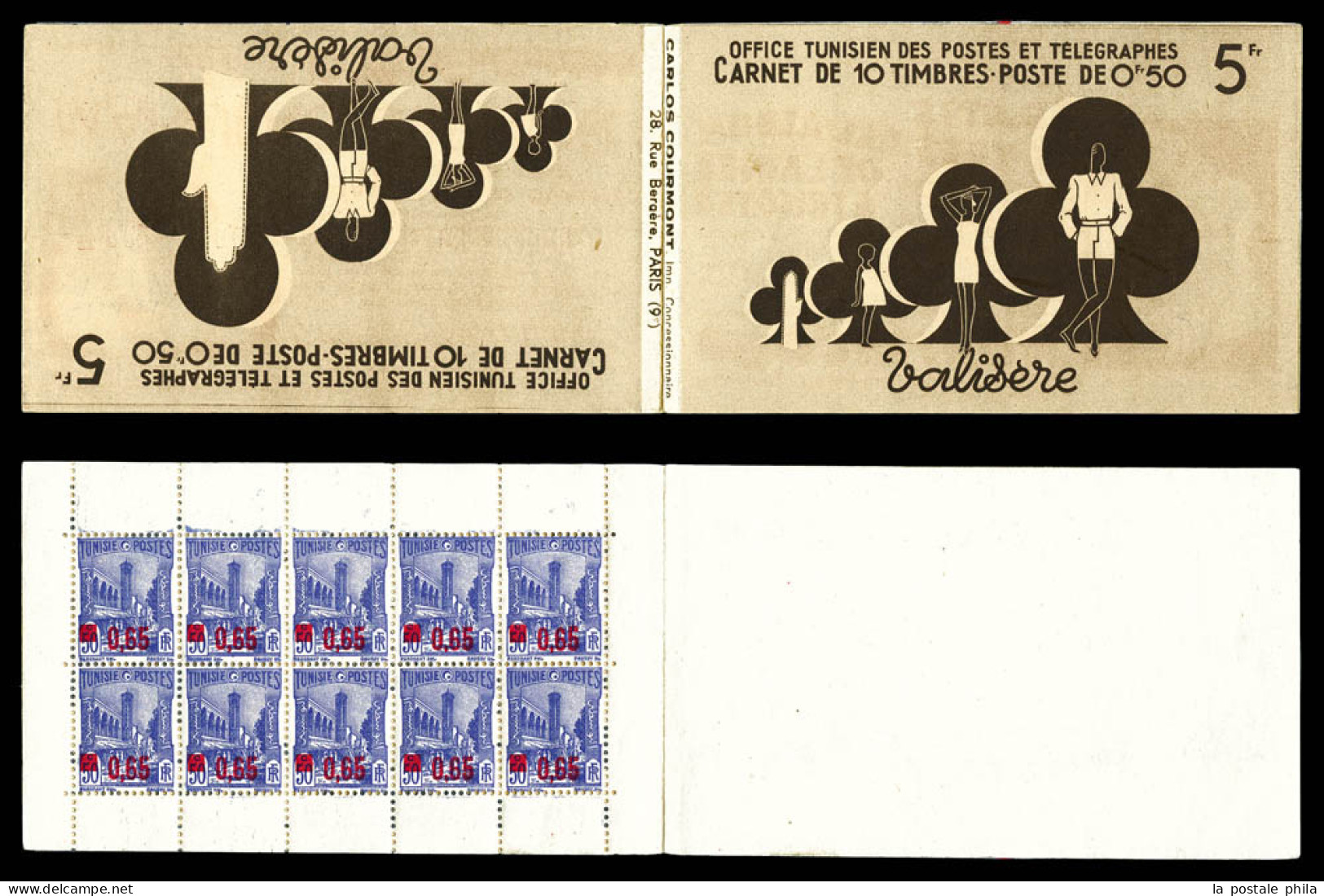 N°182, Série VALISERE-B, 50c Bleu Surchargé. SUP (certificat)  Qualité: **  Cote: 450 Euros - Unused Stamps